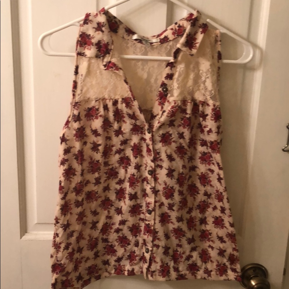 Papaya floral print button down